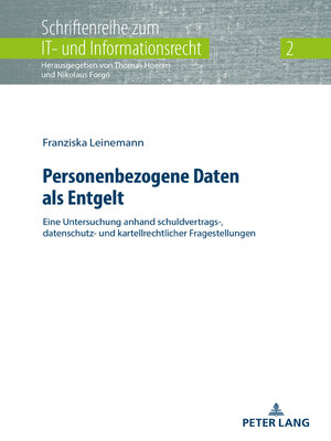 cover image of Personenbezogene Daten als Entgelt